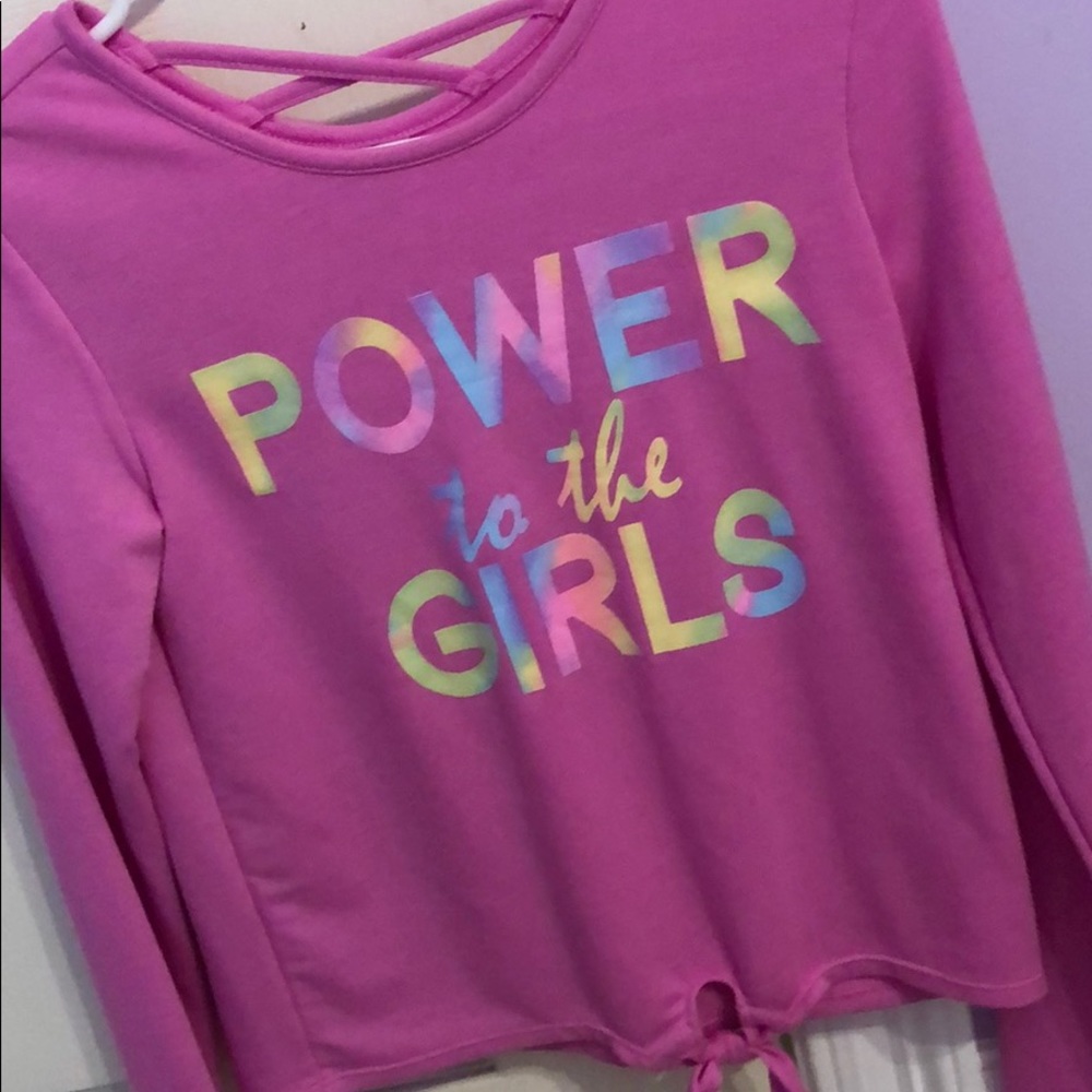 Long sleeve pink tee